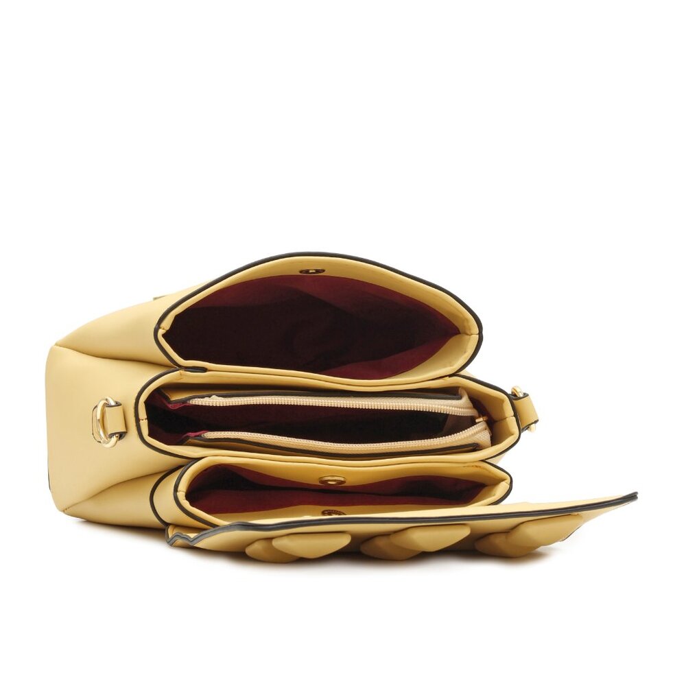 DASTI Studded Crossbody Handbag Yellow – Medium Size Purse + Black Option - Picture 7 of 9